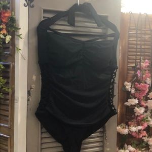 Black one piece swimsuit